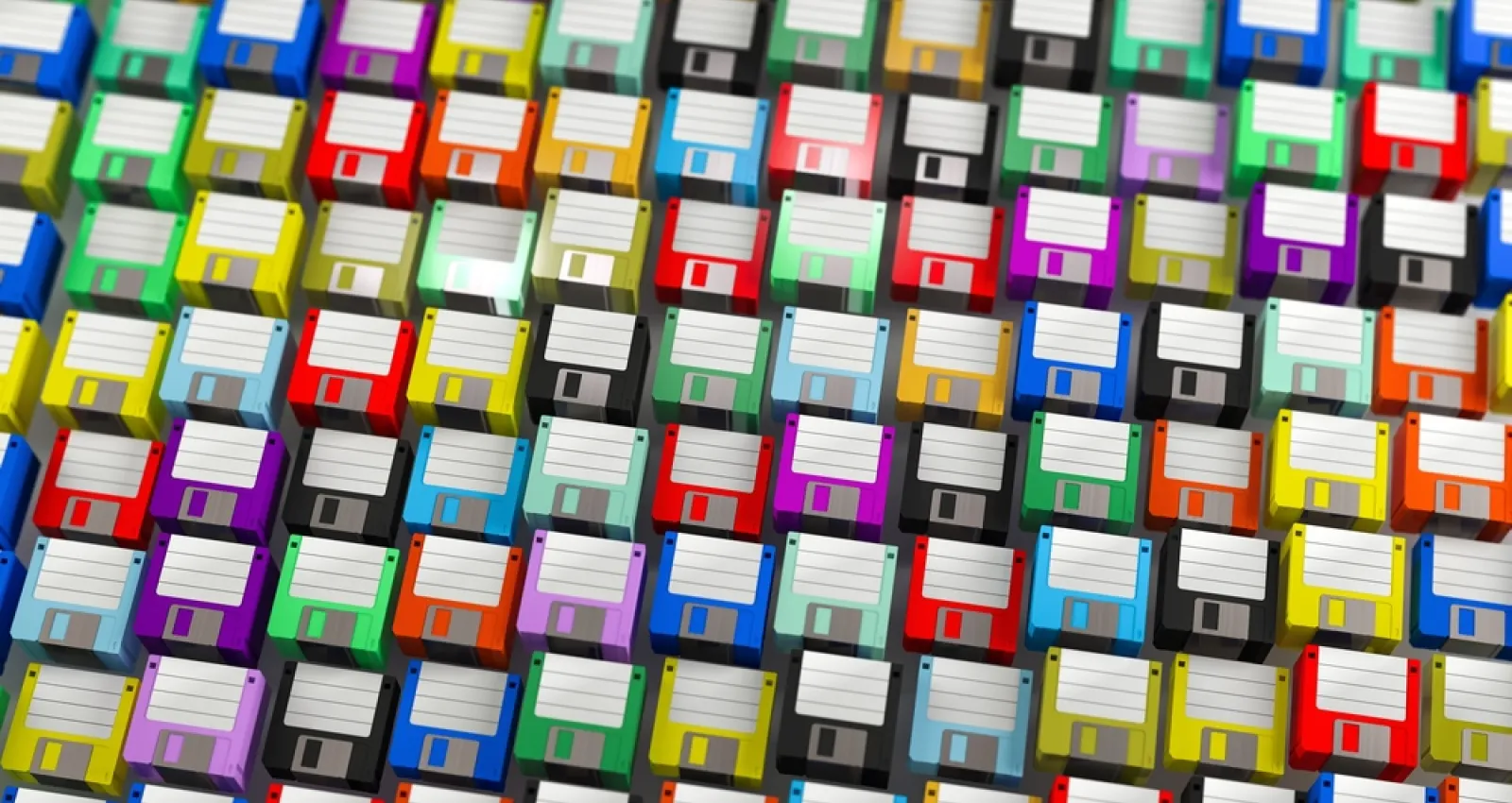 Compilación de varios discos flexibles, de varios colores y tonalidades
