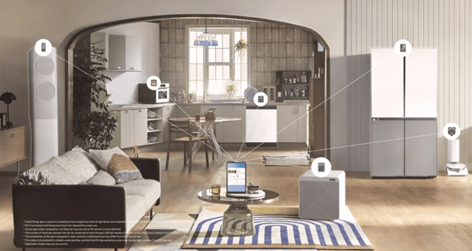 Casa con electrodomésticos inteligentes de Samsung 