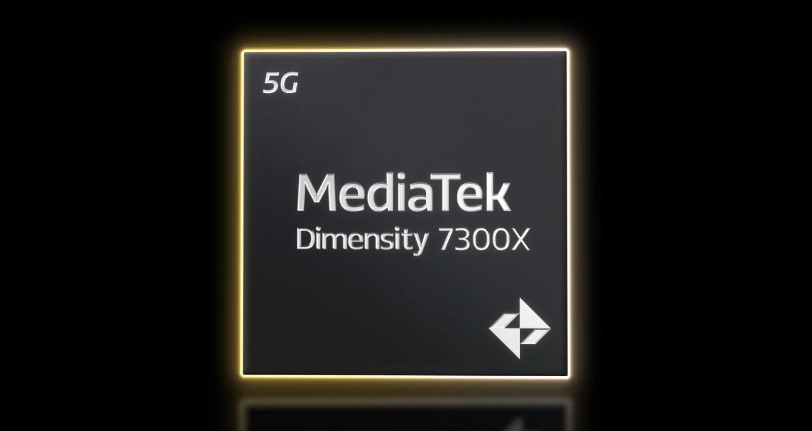 Foto de un chip de MediaTek con fondo negro
