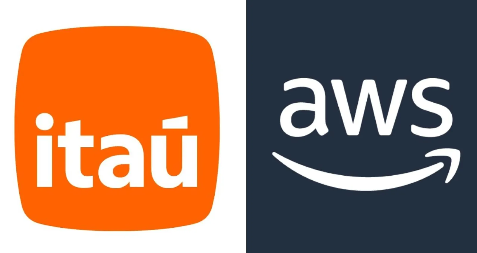 Foto de los logos de itaú y aws