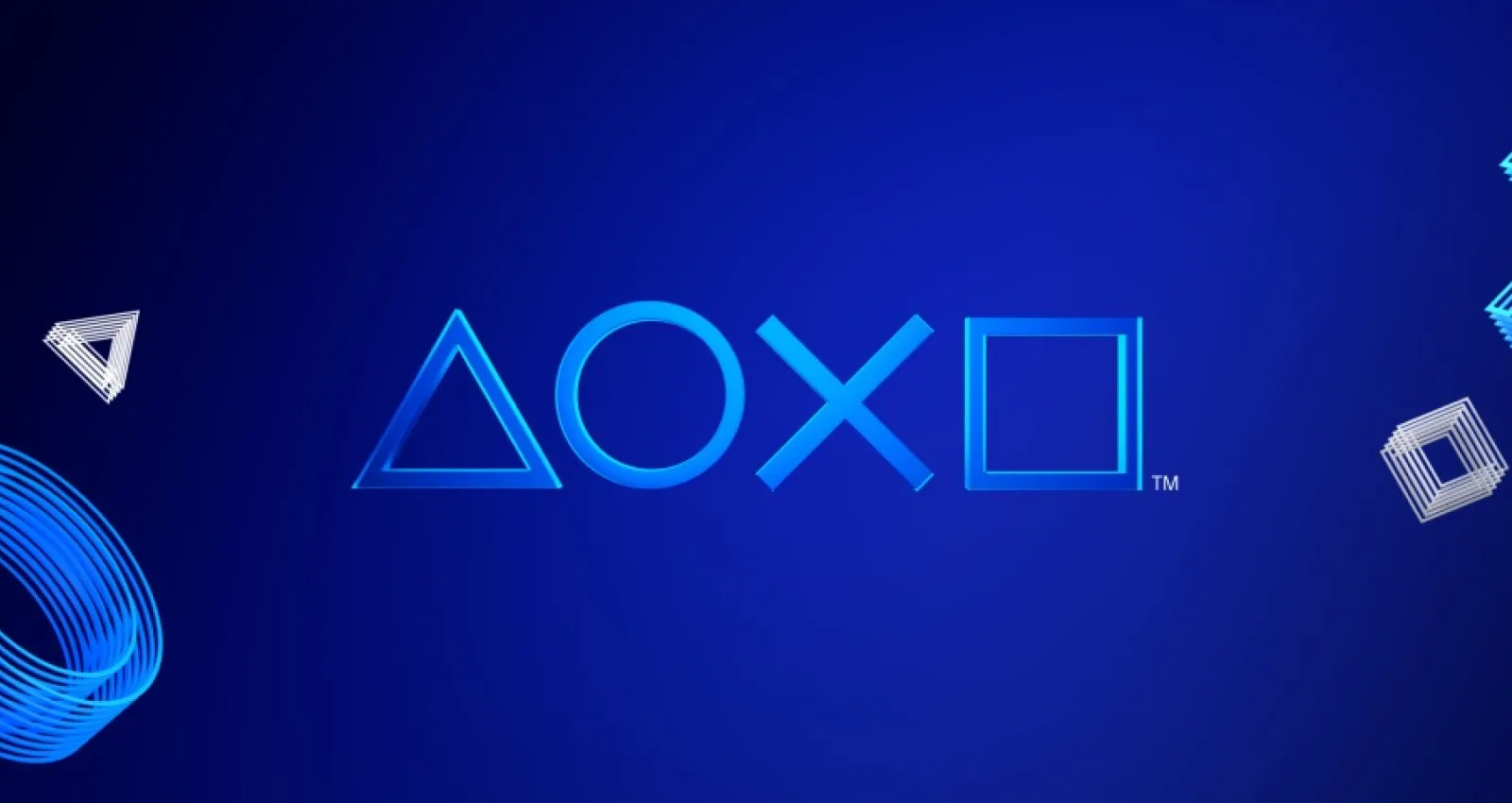 Foto de los símbolos que integra PlayStation con un fondo azul