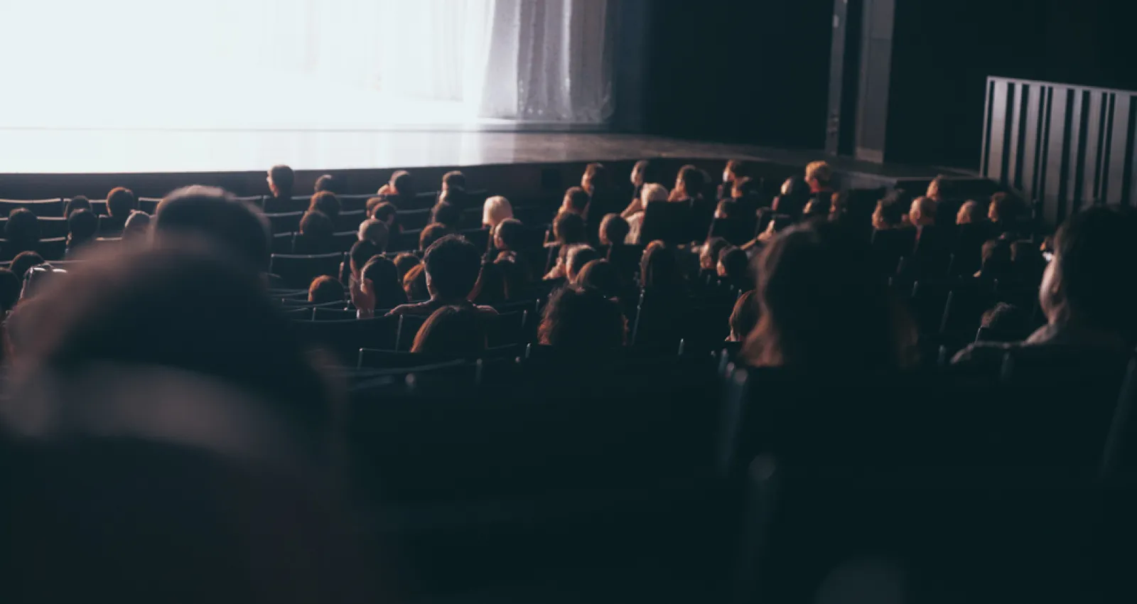 Foto de público en un evento, están de espaldas