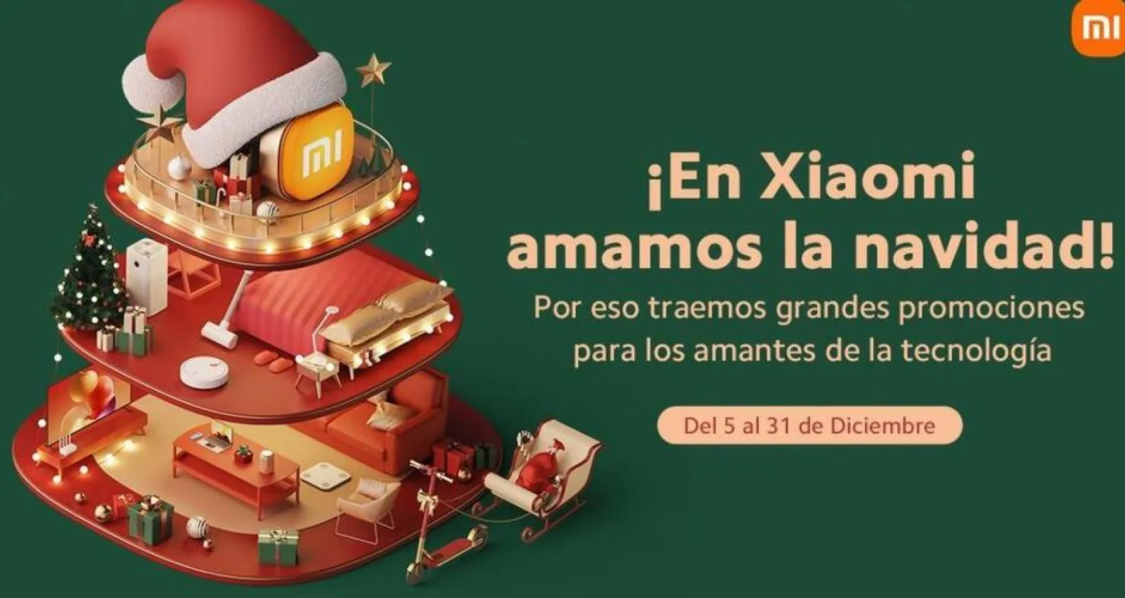 Foto de una postal de navidad con un arbol de navidad