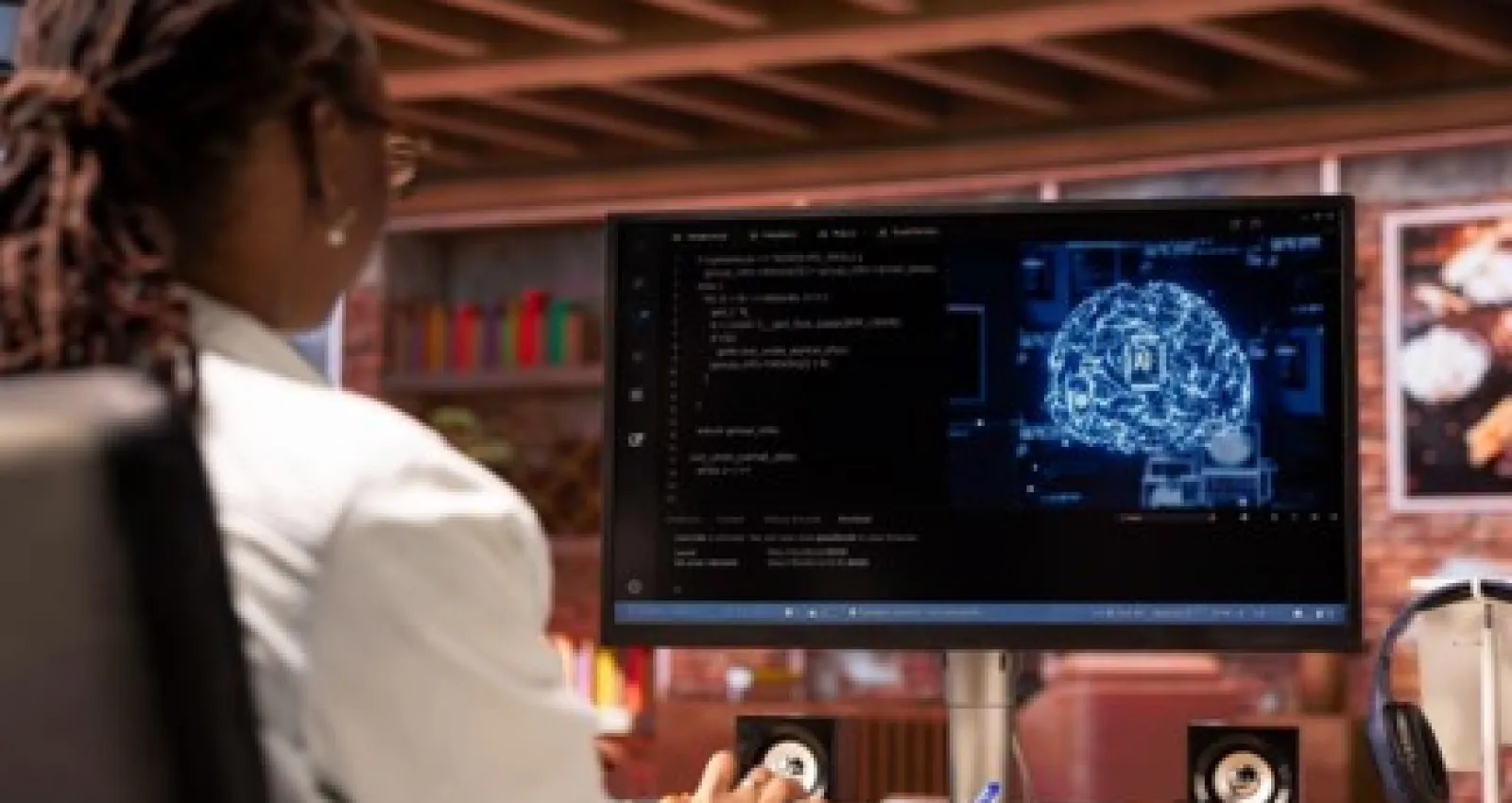Inteligencia artificial exhibida en pantalla