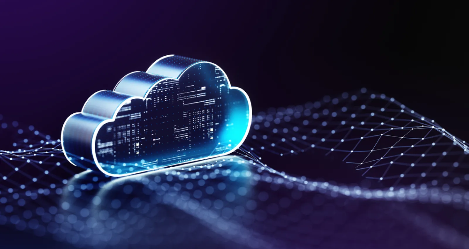 Foto de inteligencia artificial que simula una nube transparente en un fondo azul