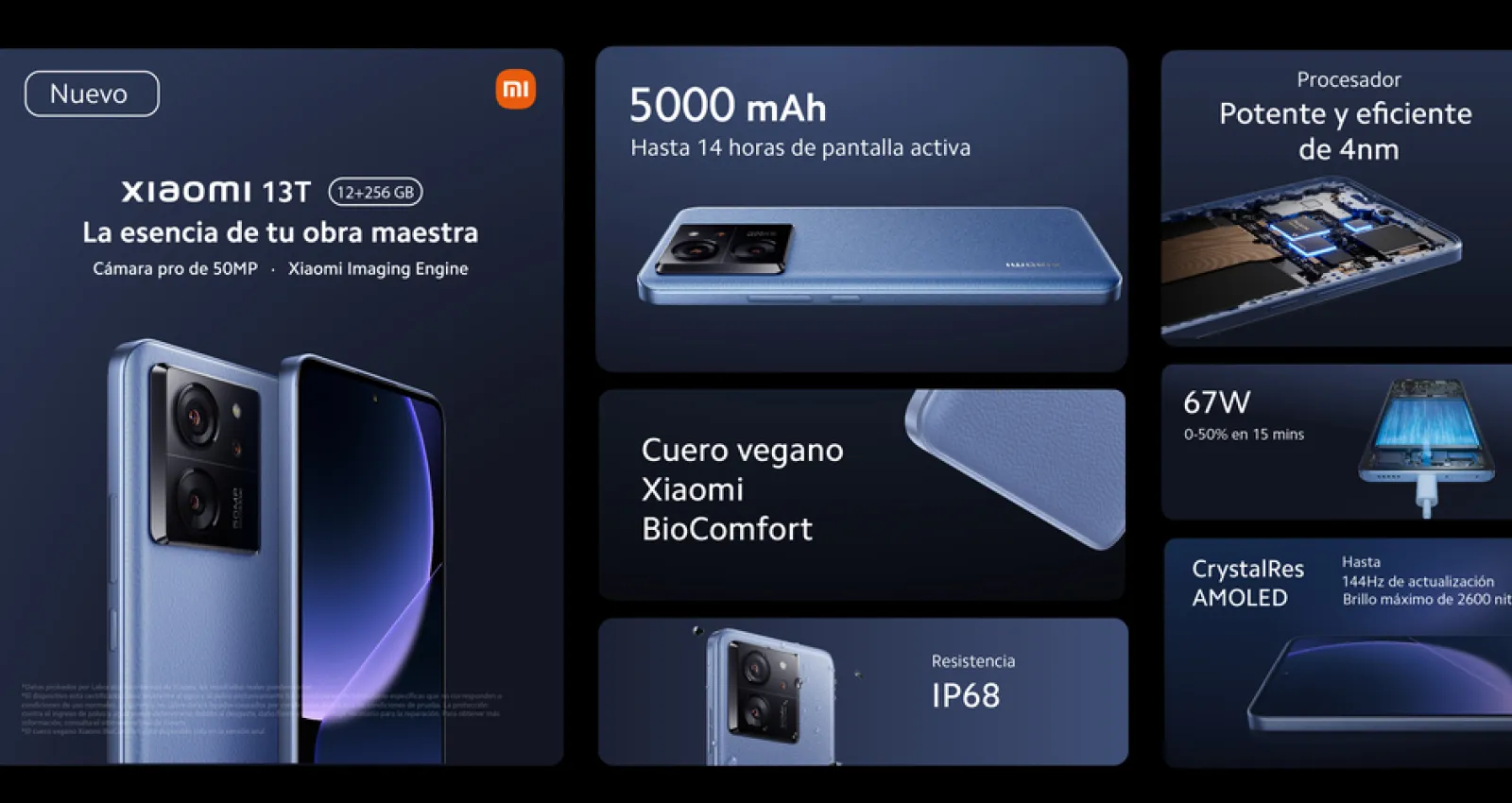 Foto de un celular de Xiaomi con características en la imagen