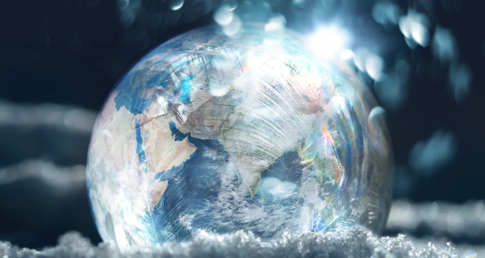 Foto del planeta tierra desintegrandose