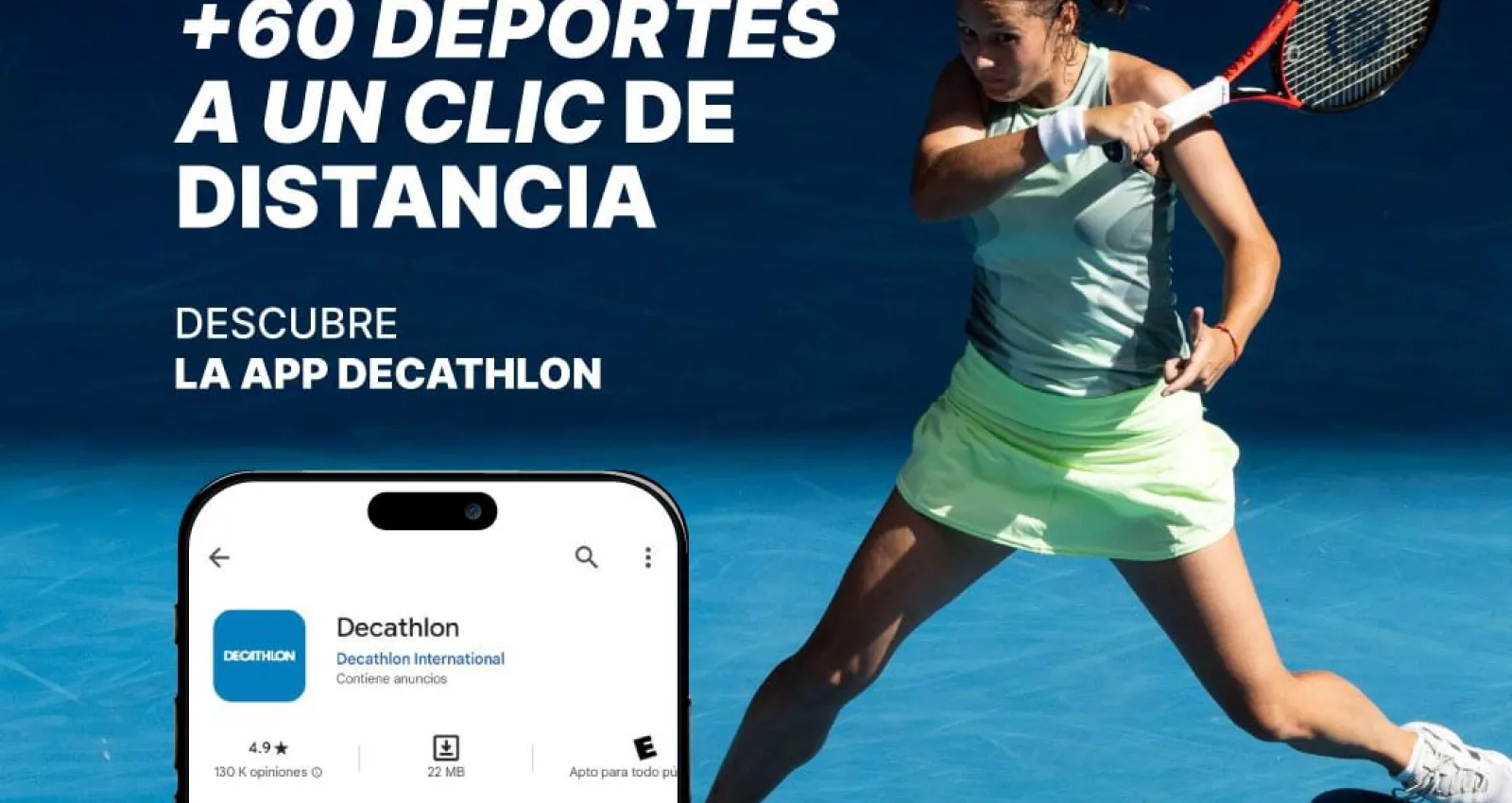 Representación de una mujer utilizando la raqueta y un celular al lado de la mujer