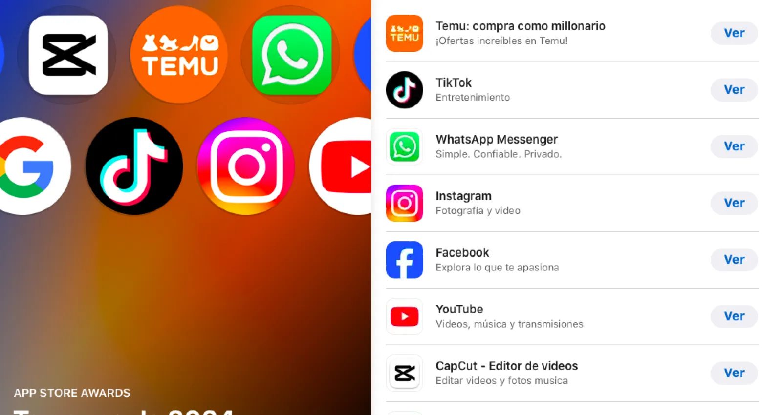 Foto de una pantalla con varias aplicaciones