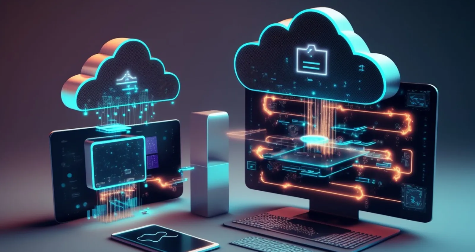 Imagen de inteligencia artificial sobre cloud