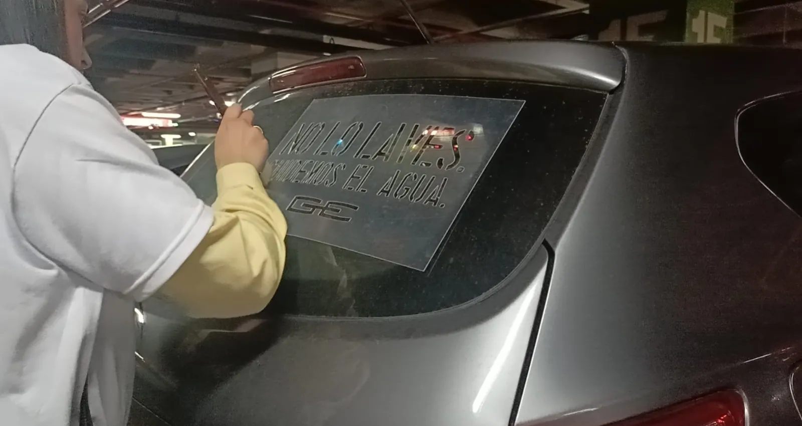 centro comercial Gran Estación dice #NoLaveSuCarro