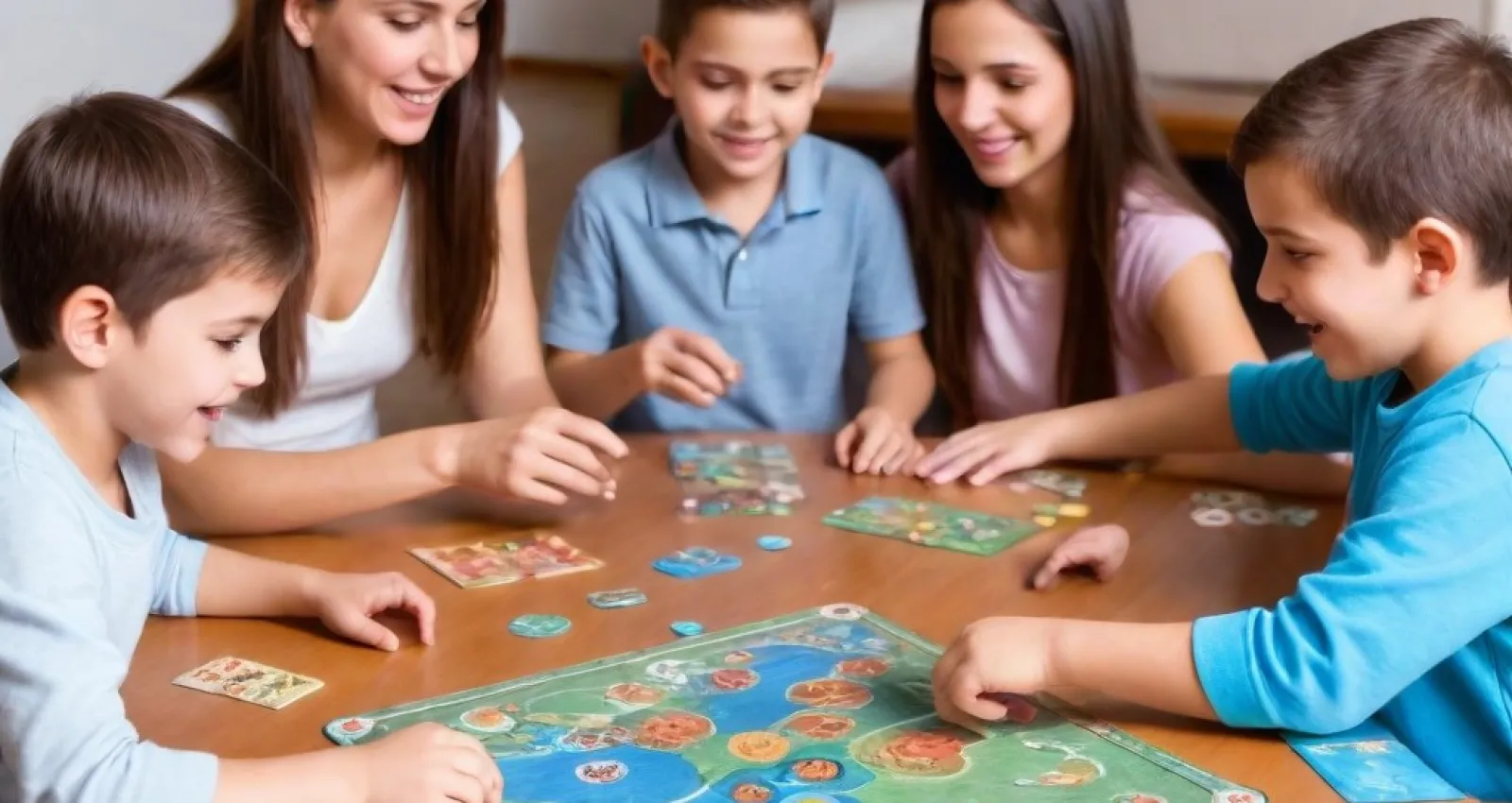 Niños jugando monopolio