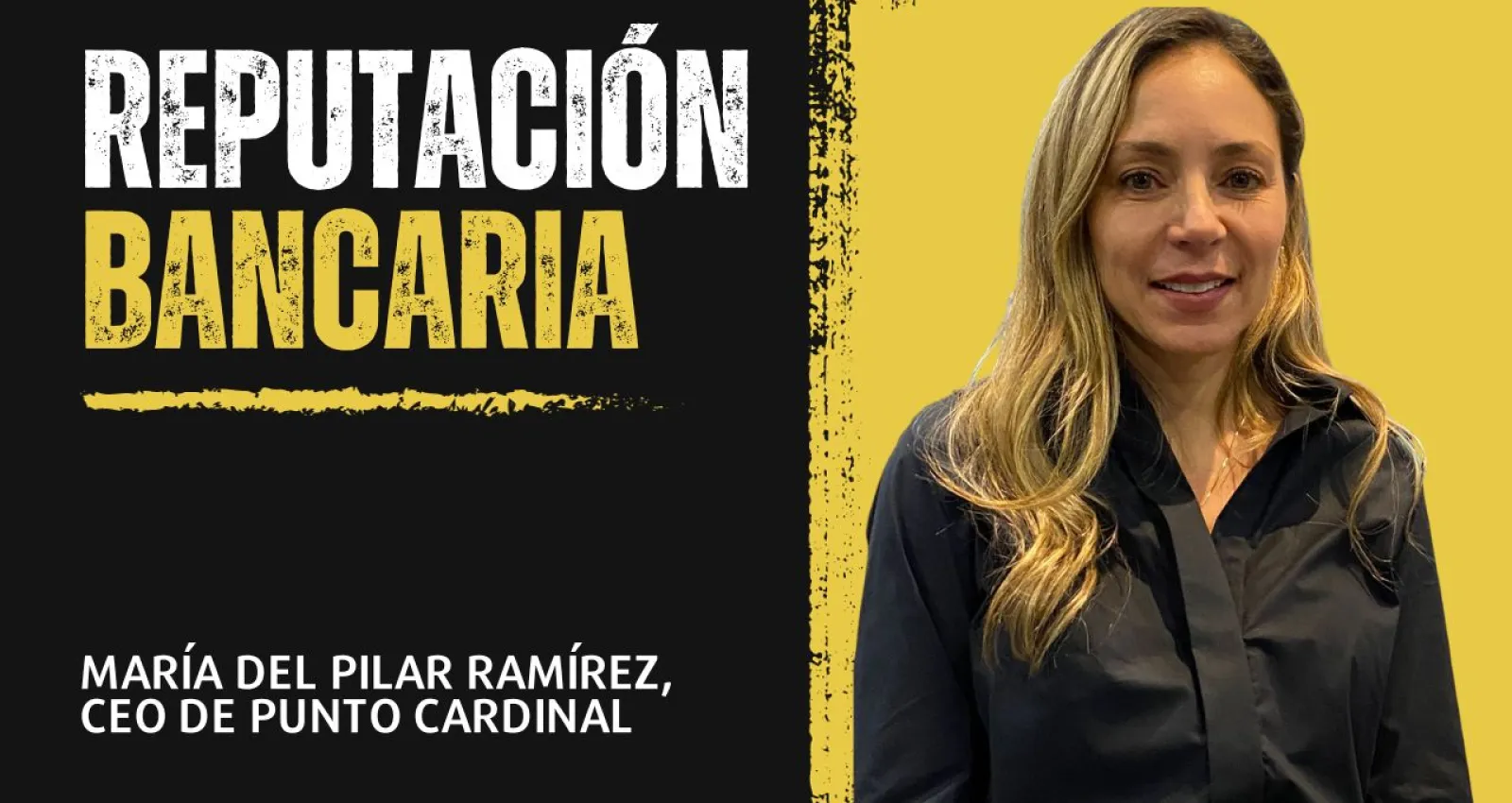 Foto de una mujer posando frente a la cámara con un fondo amarillo