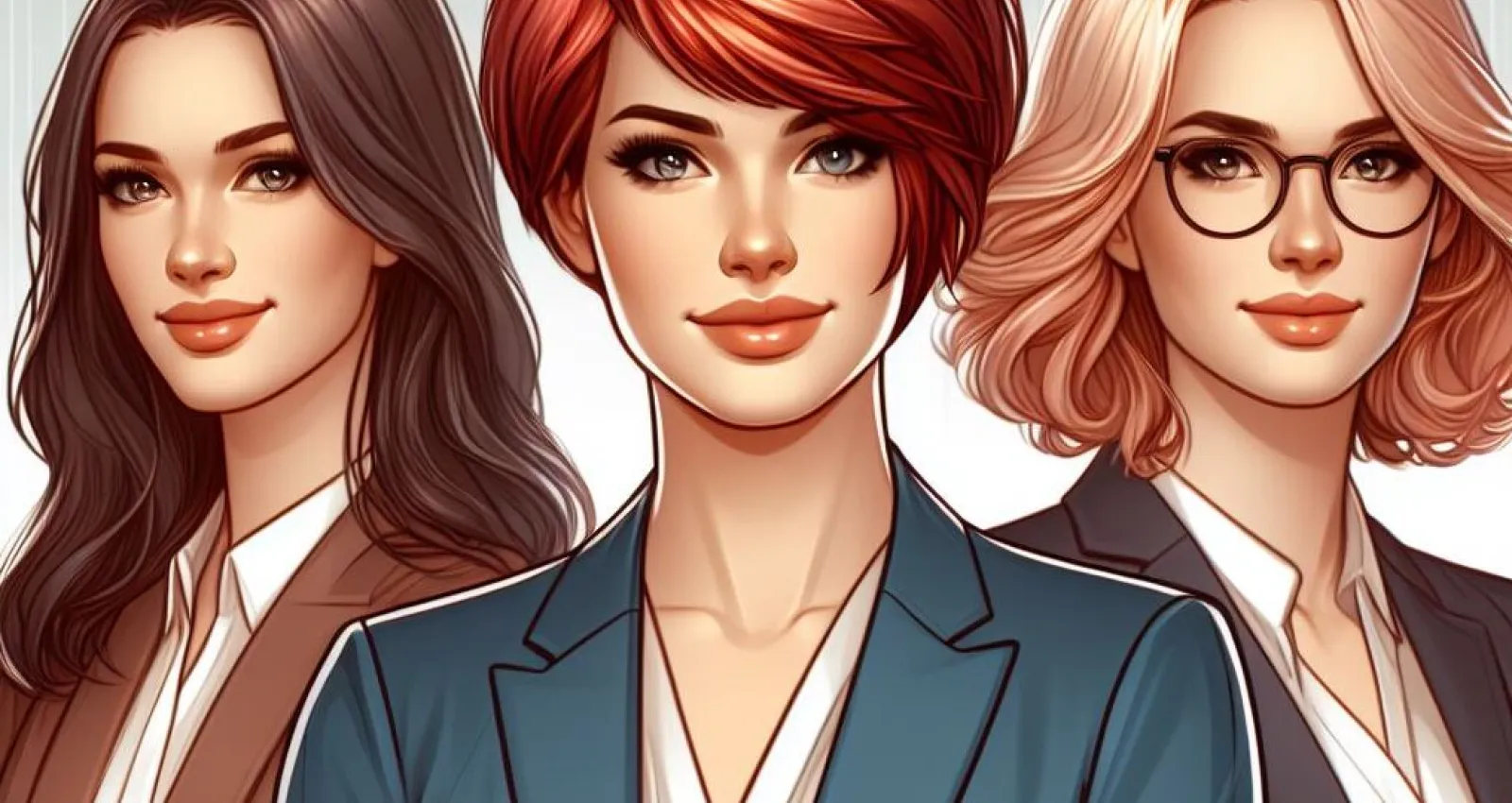 Imagen creada por inteligencia artificial de tres mujeres empresarias