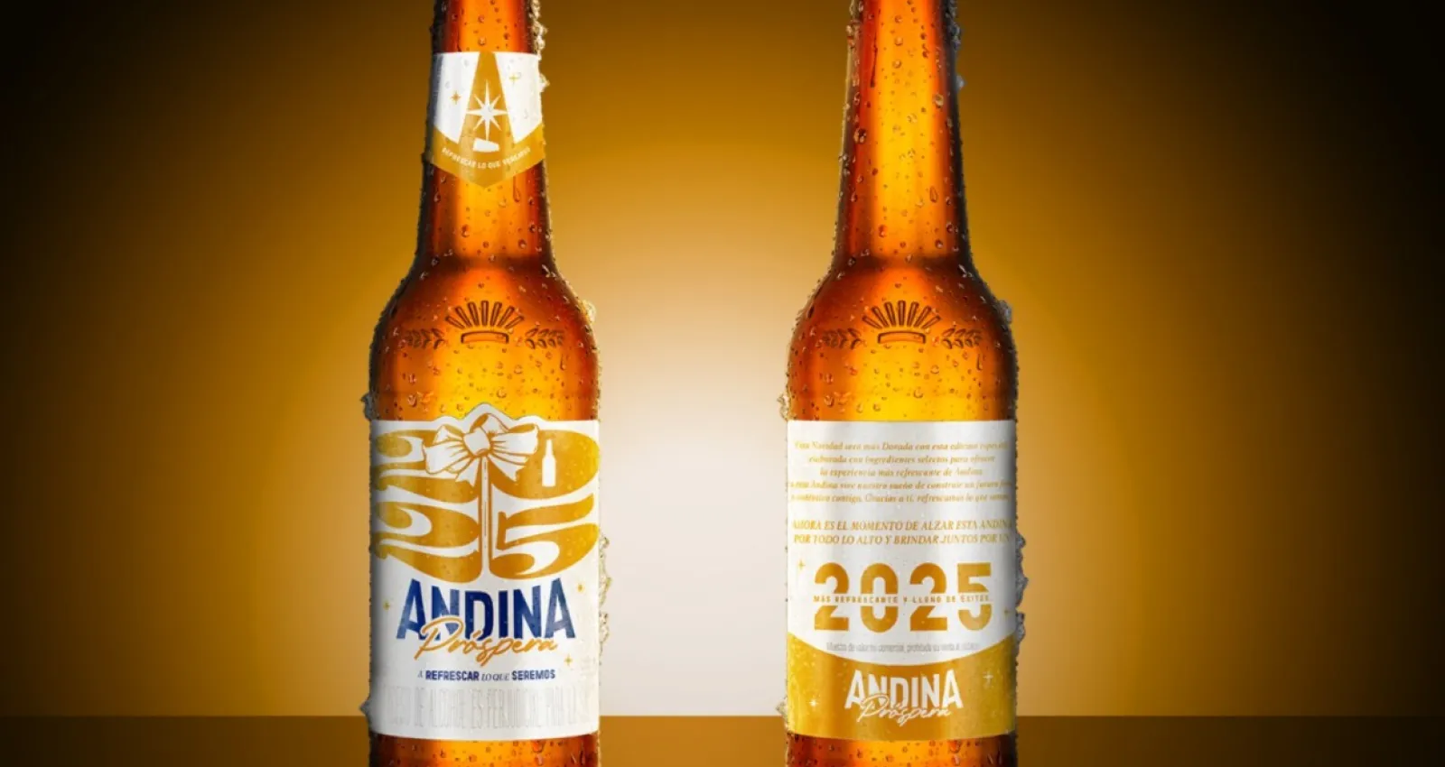 foto de dos botellas de cerveza con fondo amarillo