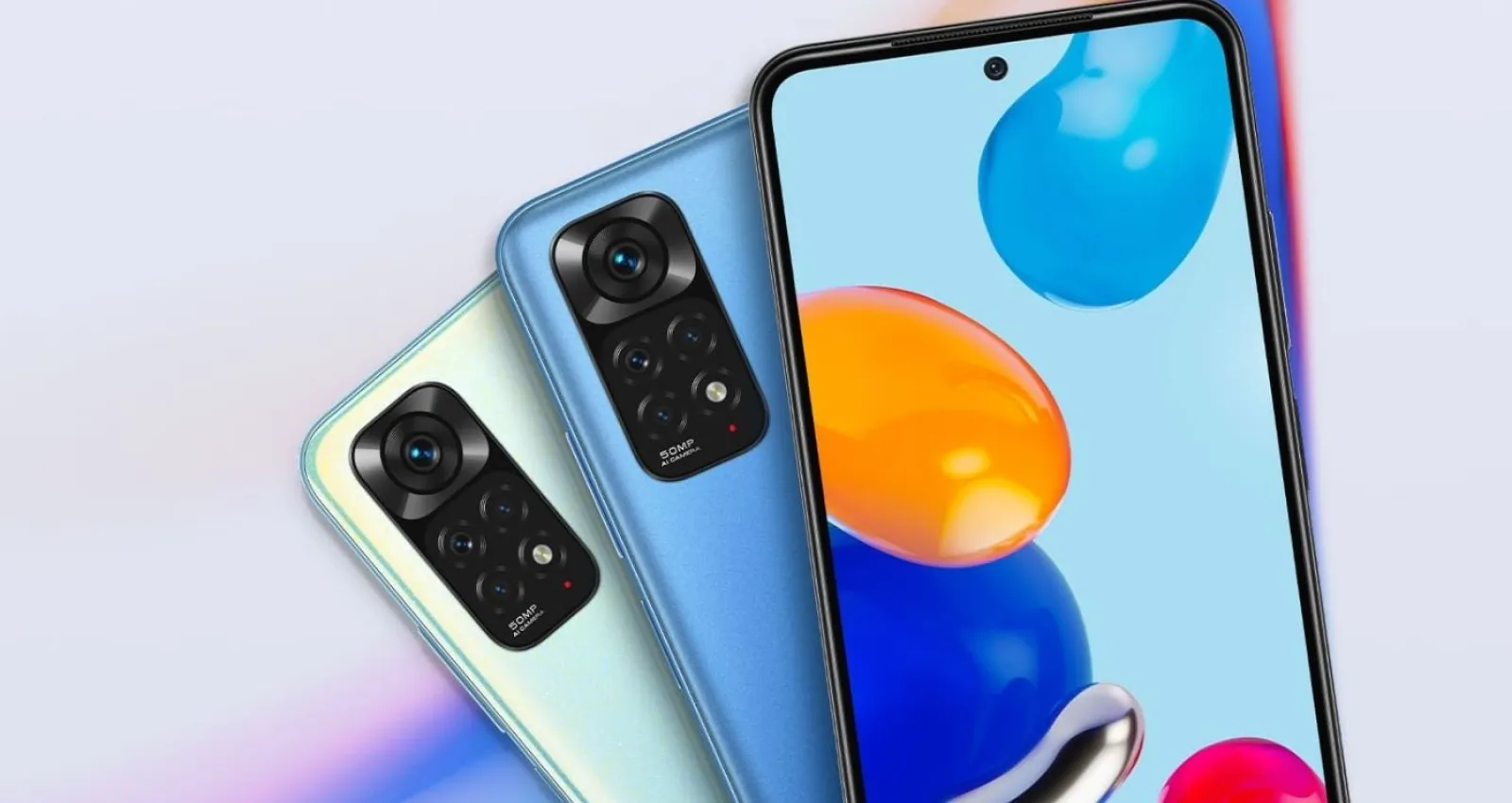 Foto de tres celulares con colores