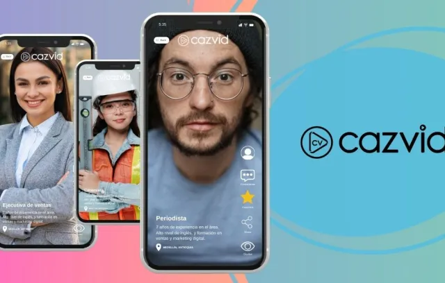 Foto con logo de Cazvid, empresa dedicada a conectar empresas empleadoras con candidatos a través de reels o videos cortos