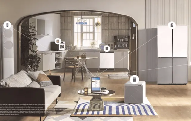 Casa con electrodomésticos inteligentes de Samsung 
