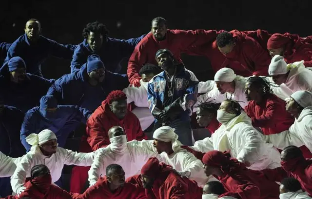 Foto de Kendrick Lamar en el SuperBowl