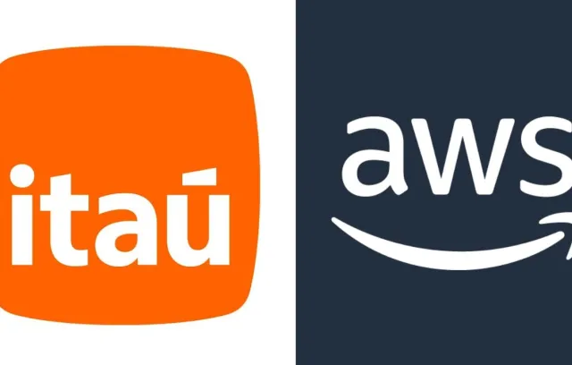 Foto de los logos de itaú y aws