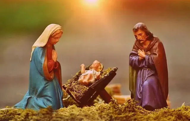 Foto de maria, jesús y el niño dios