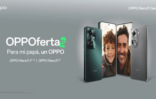 Foto de un celular oppo con una descripción