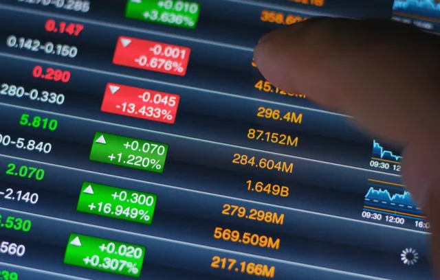 Foto de varios indicadores del mercado bursátil