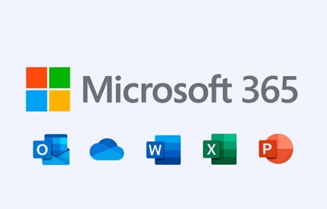 Foto del logo de microsoft con sus servicios