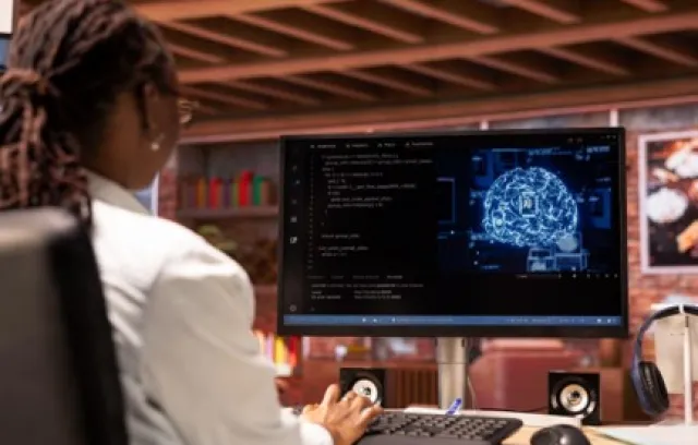 Inteligencia artificial exhibida en pantalla