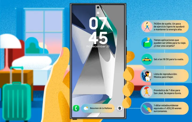Ilustración de un celular con notificaciones al costado