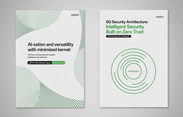 Imagen de dos documentos elaborados por la marca Oppo, están en color blanco y verde