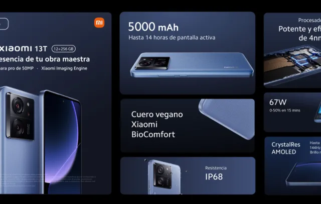 Foto de un celular de Xiaomi con características en la imagen