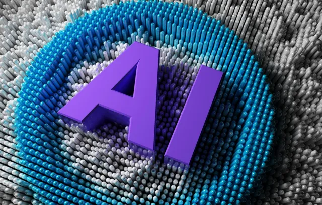 Un logo resaltado por cuadros con las letra A e I, lo cual alude a artiligencia artificial
