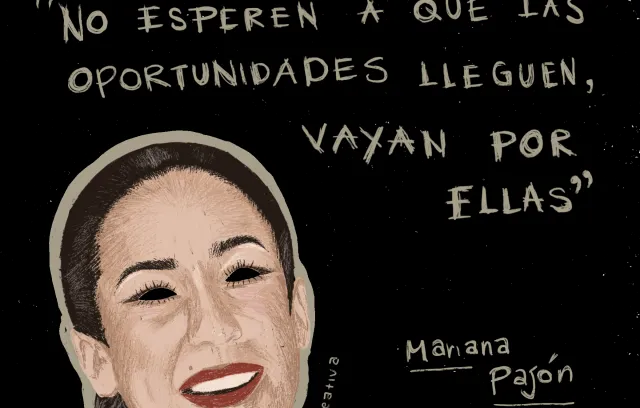 ilustración con frase de Mariana Pajón