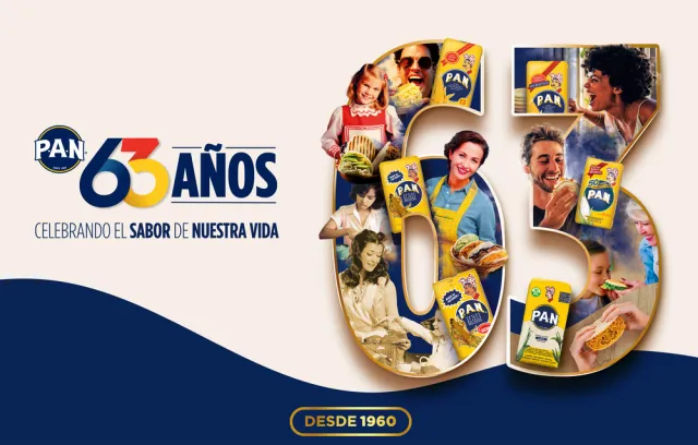 El número 63 años con fotos de personas comiendo p.a.n.