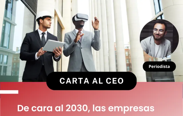 Representación de una imagen con dos trabajadores mirando al infinito