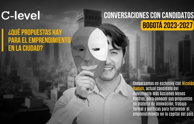 Foto del candidato Nicolás Ramos con un fondo negro