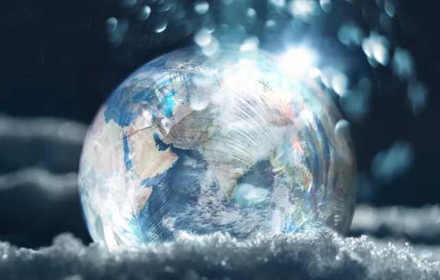 Foto del planeta tierra desintegrandose