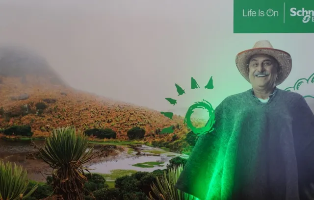 Schneider Electric, un hombre sobre un paramo