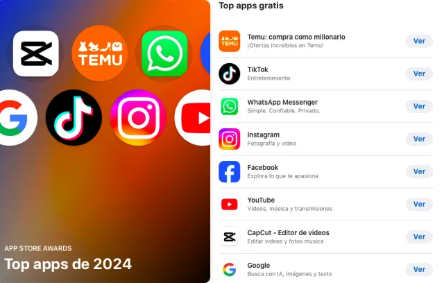 Foto de una pantalla con varias aplicaciones