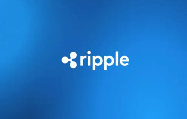Texto de ripple con fondo azul