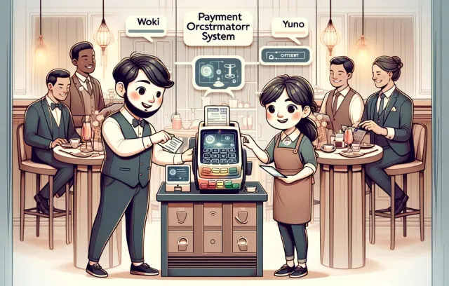 Dibujo animado de personas pagando un producto 