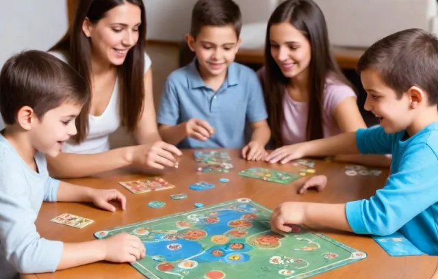 Niños jugando monopolio