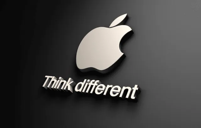 Foto del loco de aple con el mensaje: think different